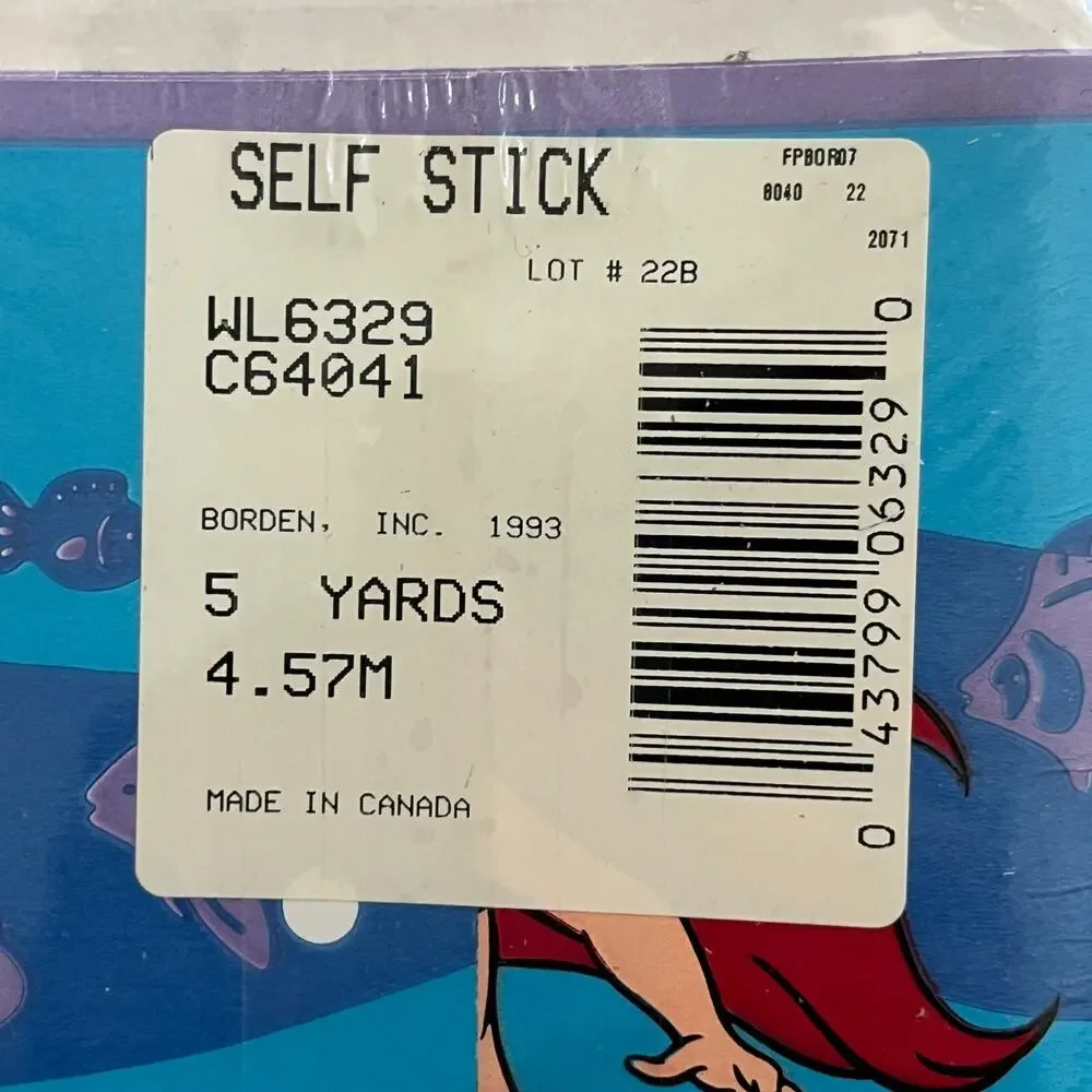Disney The Little Mermaid Ariel Removable Self Stick Border Wall Decor Vintage